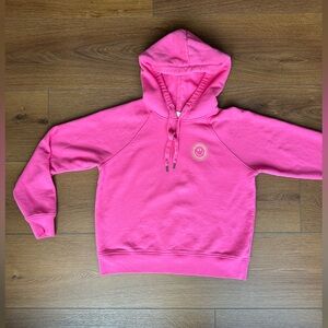 Spiritual Gangster happy Vibrant Pink Hoodie Be Kind To Yourself quote on back.